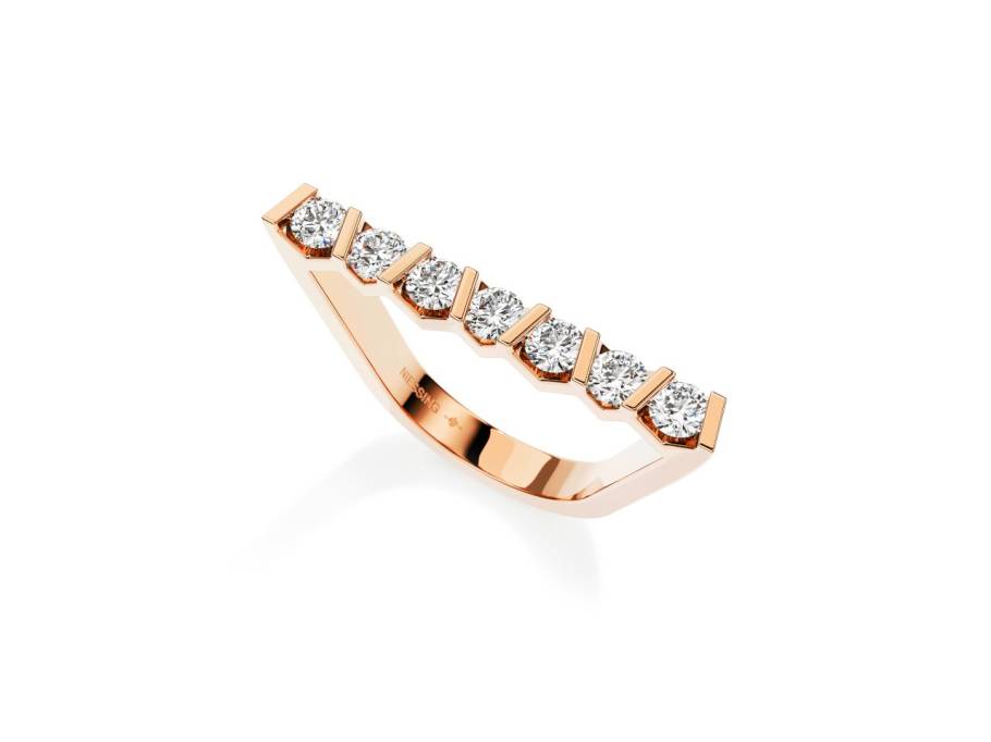 Vivida V Spannring Classic Red 3,5mm mit Brillanten 1,12ct