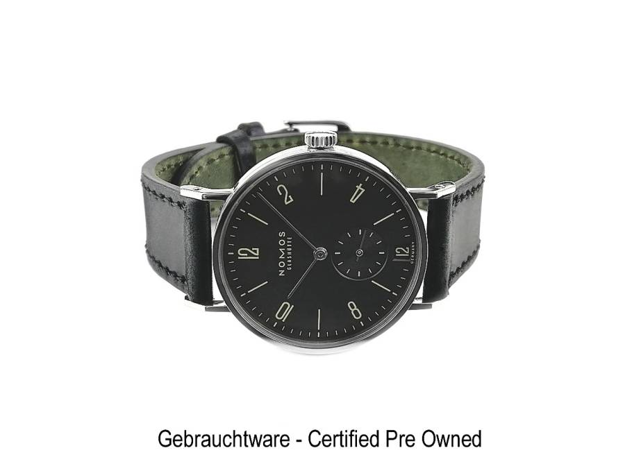 Tangente 35 Datum Ruthenium Handaufzug Edelstahl Lederband 179 Full Set mit Garantie Occasion Refurbished Rarität