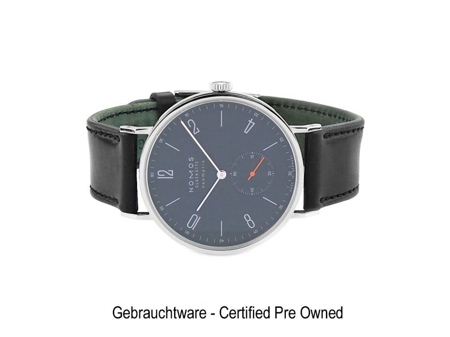 Tangente 39 neomatik Nachtblau Automatik Edelstahl 39mm blaues Zifferblatt schwarzes Lederband Ref. 142 Full Set Occasion Refurbished