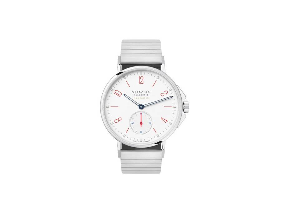 Ahoi neomatik Signalweiß Automatik Edelstahl 36mm weißes Zifferblatt Metallband