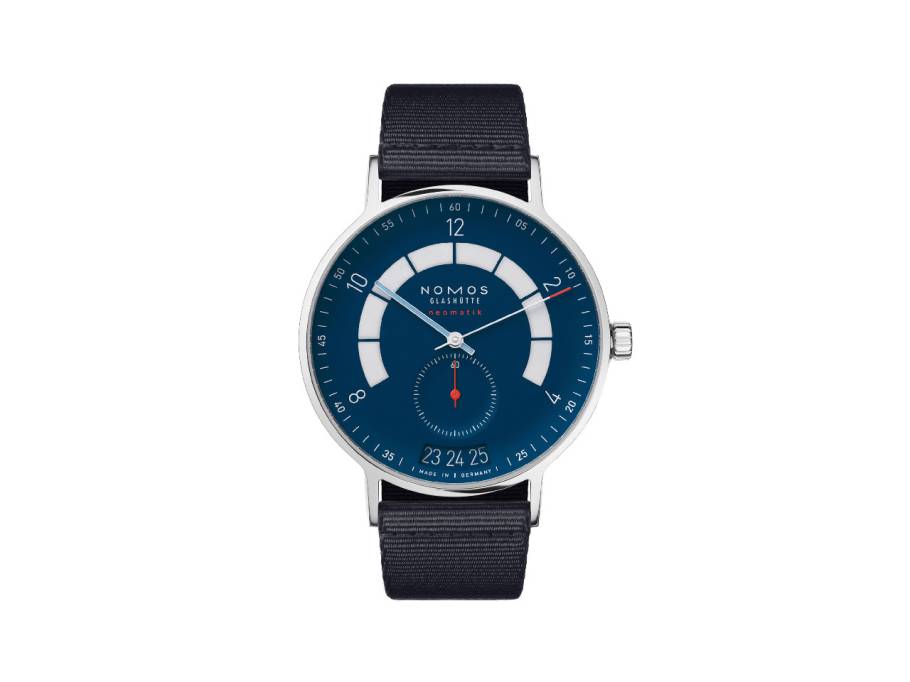 Autobahn neomatik 41 Datum Nachtblau Automatik Edelstahl 41mm blaues Zifferblatt blaues Textilband