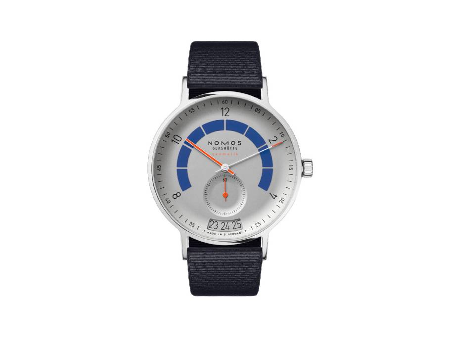 Autobahn neomatik 41 Datum Sportgrau Automatik Edelstahl 41mm graues Zifferblatt blaues Textilband