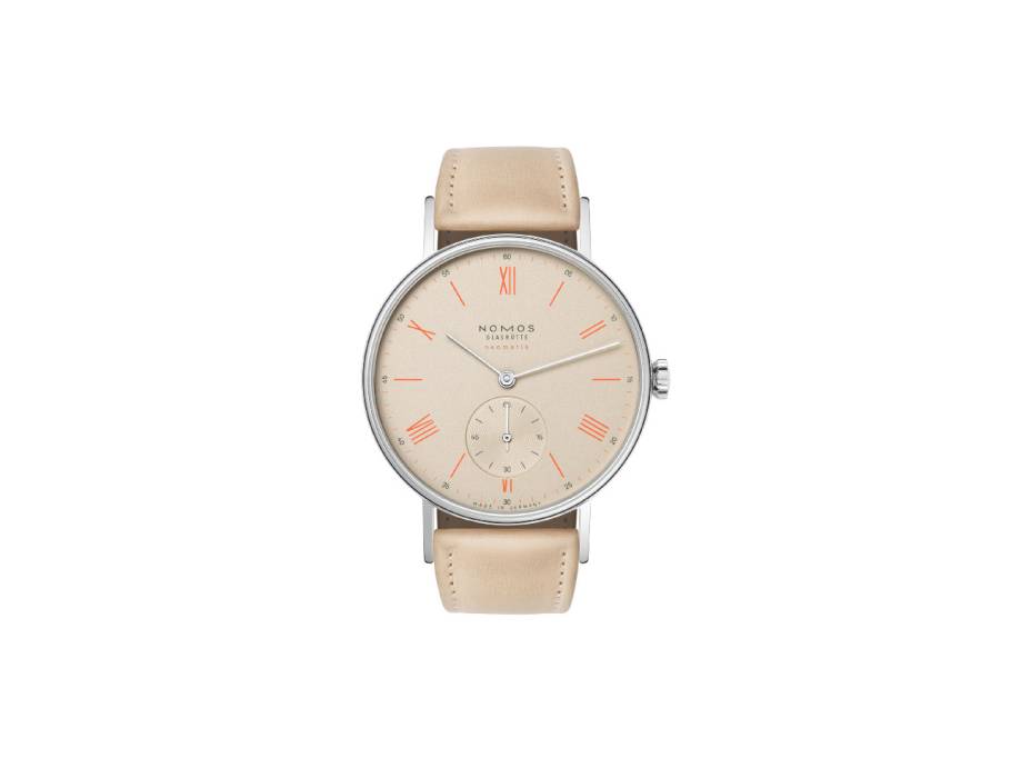 Ludwig neomatik 36 Champagner Automatik Edelstahl beiges Zifferblatt beiges Lederband