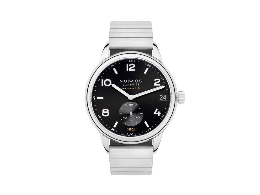 Club Sport neomatik 42 Datum Automatik Edelstahl 42mm schwarzes Zifferblatt Metallband