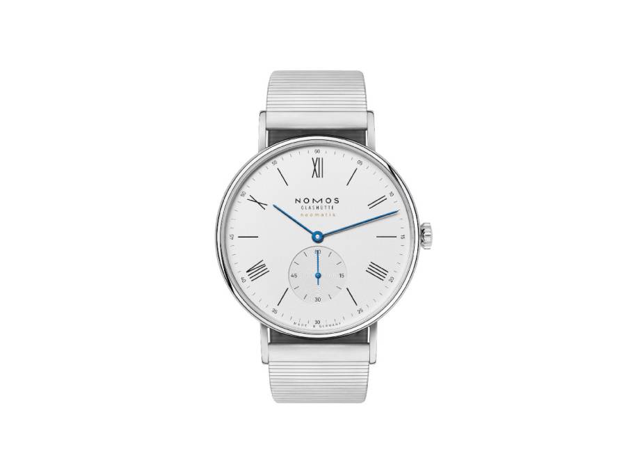 Ludwig neomatik 39 Automatik Edelstahl weißes Zifferblatt Metallband