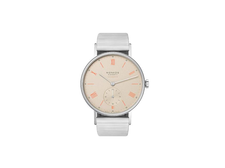Ludwig neomatik 36 Champagner Automatik Edelstahl beiges Zifferblatt Metallband