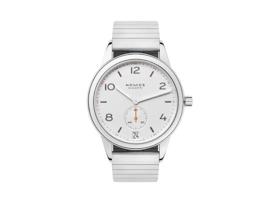 Club Automat Datum Automatik Edelstahl 42mm weißes Zifferblatt Metallband