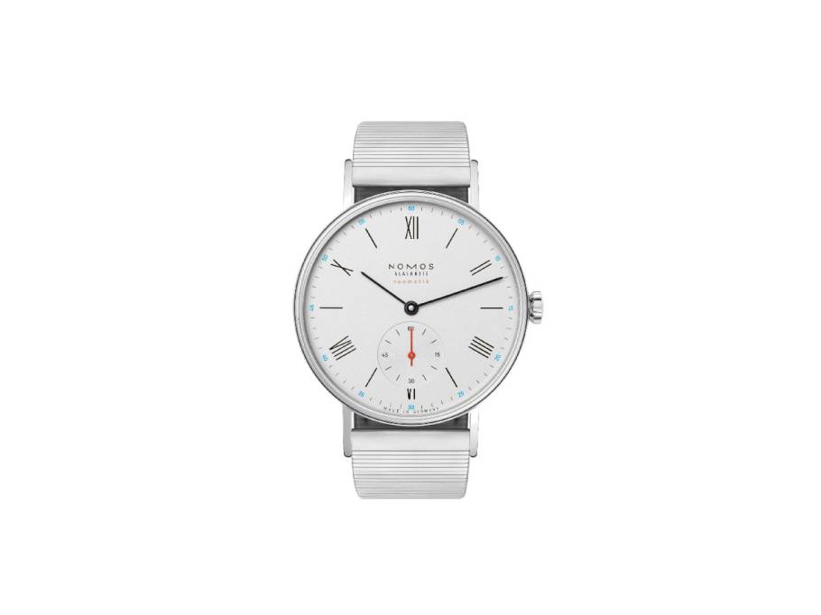 Ludwig neomatik 36 Automatik Edelstahl weißes Zifferblatt Metallband