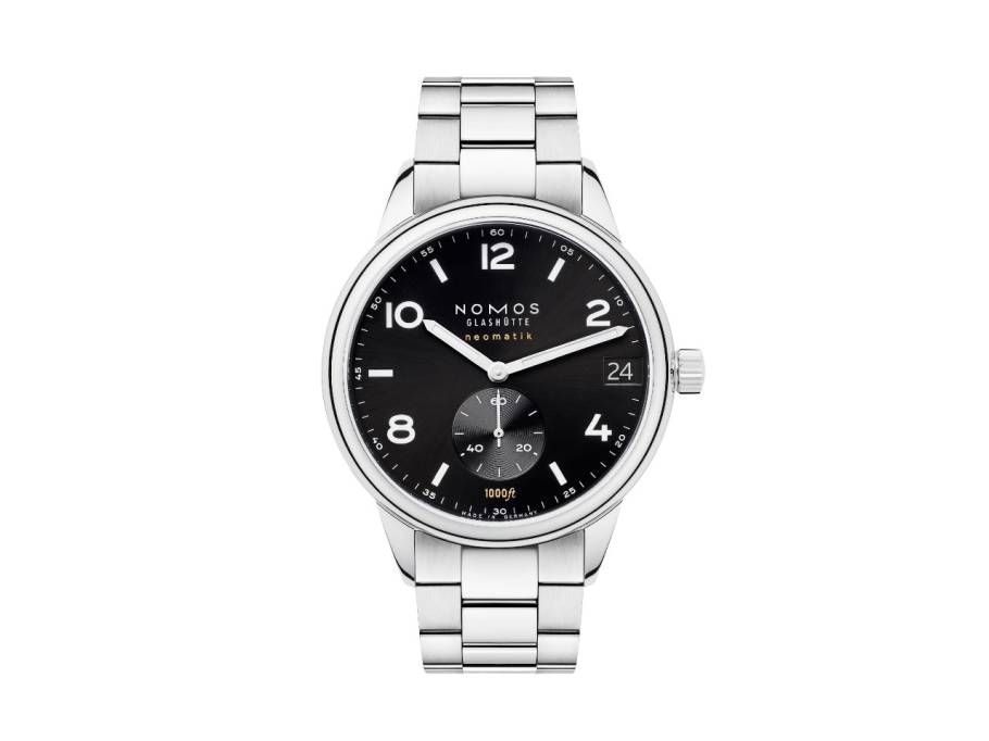 Club Sport neomatik 42 Datum Automatik Edelstahl 42mm schwarzes Zifferblatt Metallband