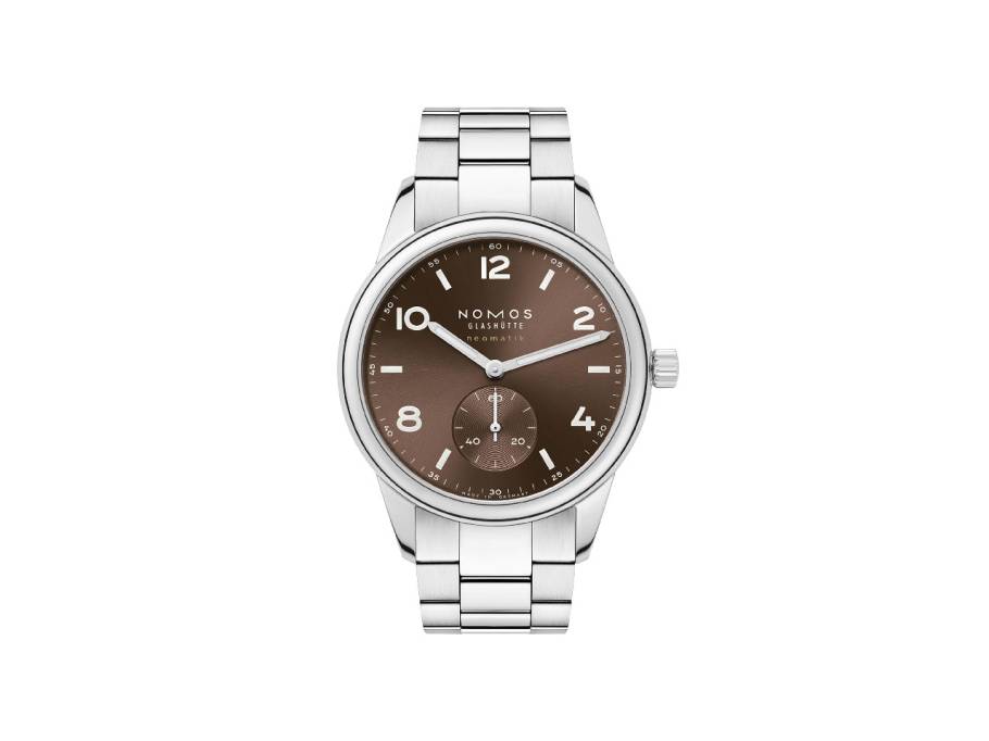 Club Sport neomatik 39 Tabac Automatik Edelstahl braunes Zifferblatt Metallband Stahlboden