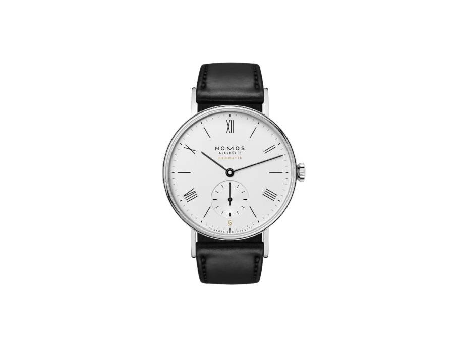 Ludwig 36 Neomatik 75 Jahre Grundgesetz Automatik Edelstahl 36mm weißes Zifferblatt schwarzes Lederband limitiert