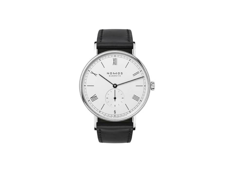 Ludwig 38 75 Jahre Grundgesetz Handaufzug Edelstahl 38mm weißes Zifferblatt schwarzes Lederband limitiert