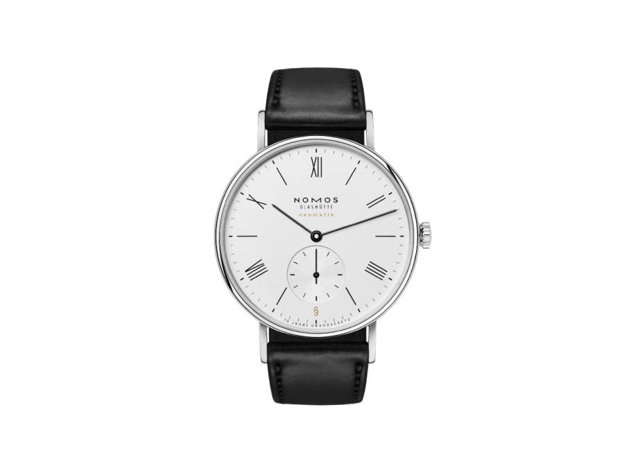Ludwig Neomatik 39 75 Jahre Grundgesetz Automatik Edelstahl 39mm weißes Zifferblatt schwarzes Lederband limitiert