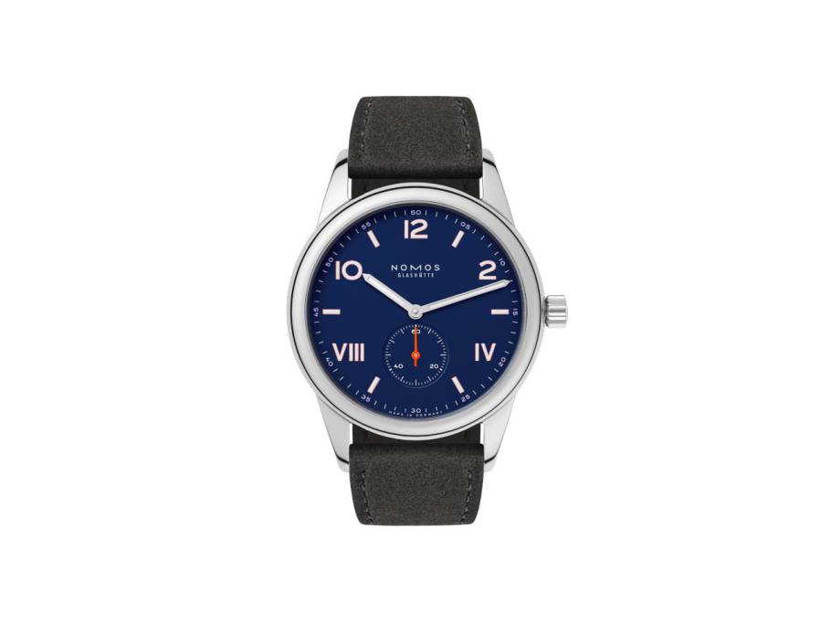 Club Campus Night Sky Handaufzug Edelstahl 38mm blaues Zifferblatt dunkelgraues Lederband Stahlboden