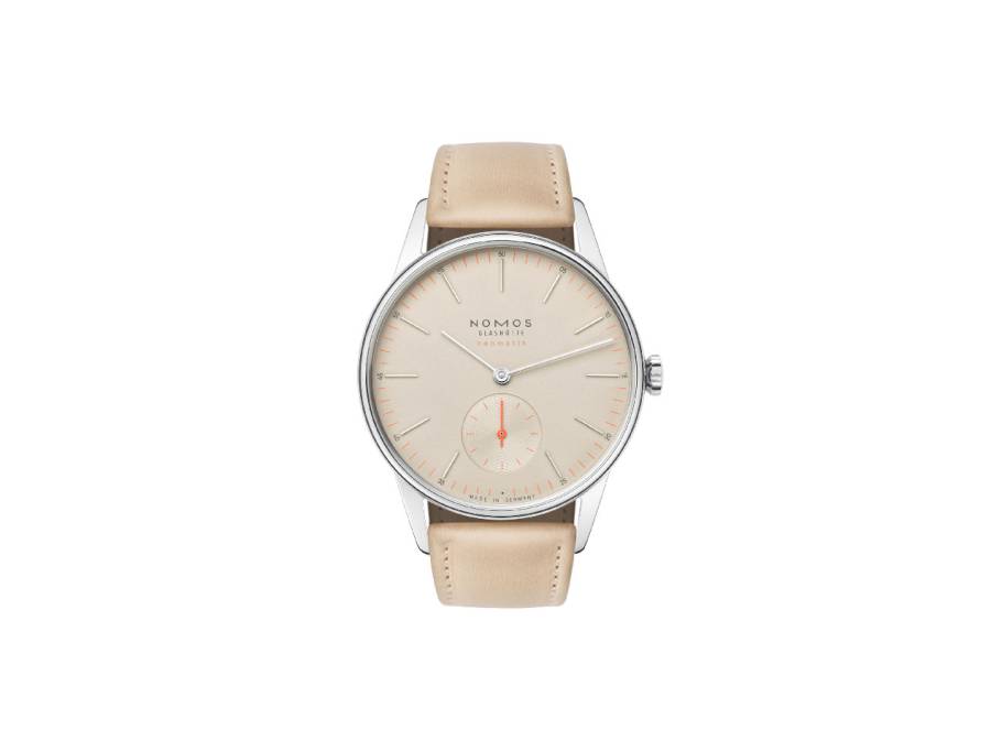 Orion neomatik 36 Champagner Automatik Edelstahl 36mm beiges Zifferblatt beiges Lederband