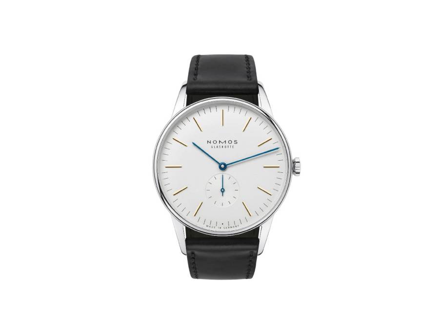 Orion 38 Handaufzug Edelstahl 38mm weißes Zifferblatt schwarzes Zifferblatt Glasboden