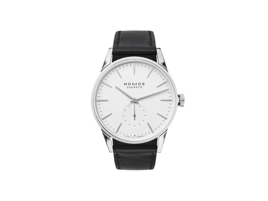 Zürich Automatik Edelstahl 40mm weißes Zifferblatt schwarzes Lederband Stahlboden