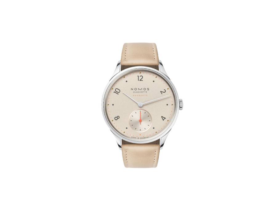 Minimatik neomatik 35 Champagner Automatik Edelstahl 35mm beiges Zifferblatt beiges Lederband