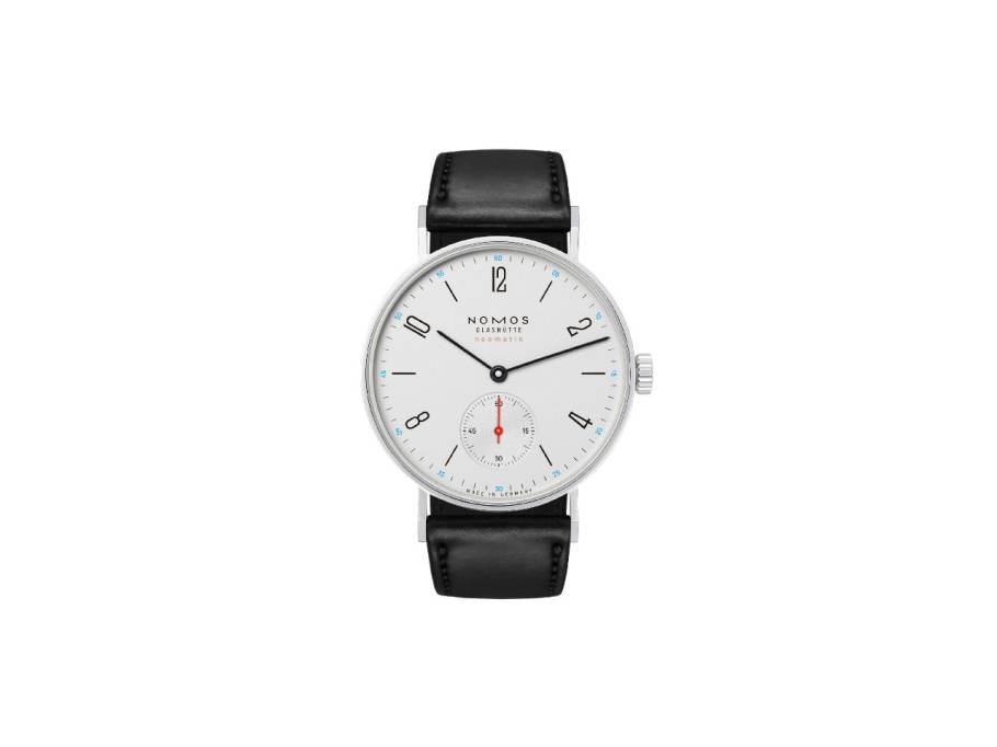 Tangente 35 neomatik Automatik Edelstahl 35mm weißes Zifferblatt schwarzes Lederband
