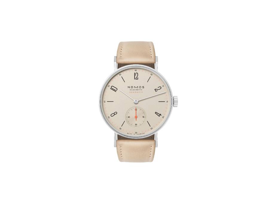 Tangente 35 neomatik Champagner Automatik Edelstahl 35mm beiges Zifferblatt beiges Lederband