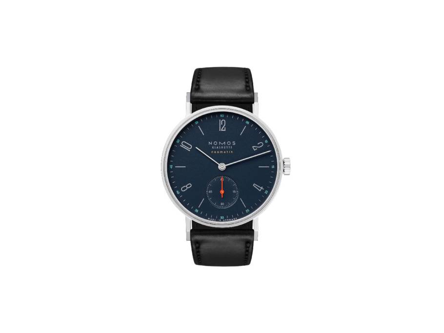 Tangente 35 neomatik Nachtblau Automatik Edelstahl 35mm blaues Zifferblatt schwarzes Lederband