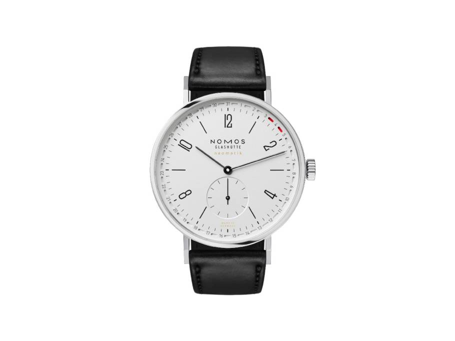 Tangente 41 neomatik Update Automatik Edelstahl 40mm weißes Zifferblatt schwarzes Lederband