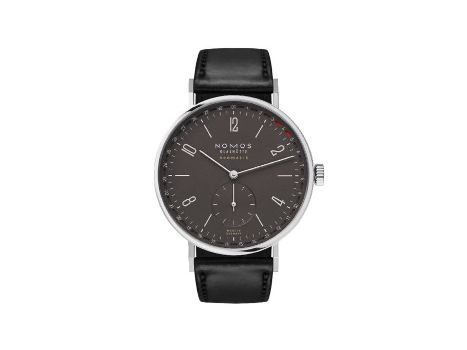 Tangente 41 neomatik Update Ruthenium Automatik Edelstahl 40mm schwarzes Zifferblatt schwarzes Lederband
