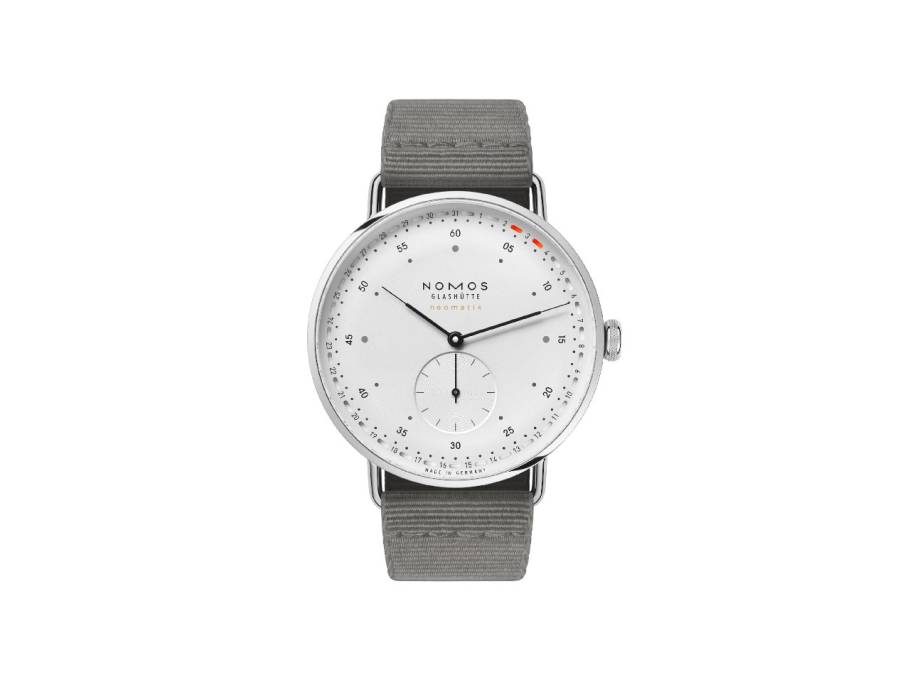 Metro neomatik 41 Update Automatik Edelstahl 41mm weißes Zifferblatt graues Textilband