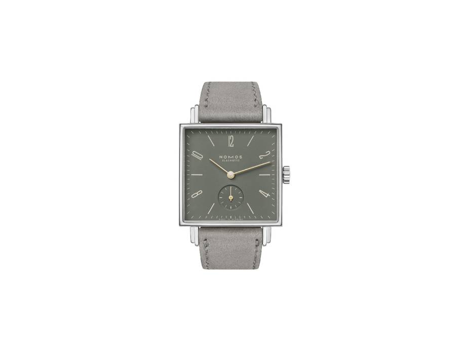 Tetra Sinfonie Ode an die Freude Handaufzug 29mm graues Zifferblatt graues Lederband