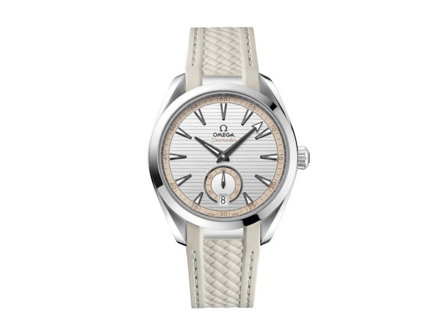 Seamaster Aqua Terra 150M Automatik Kleine Sekunde Edelstahl 41mm silberbeiges Zifferblatt Kautschukband 
