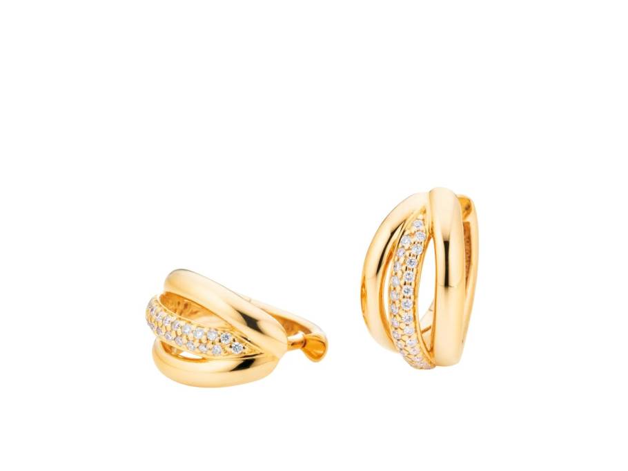 Cielo Creolen klein Gelbgold mit Brillanten