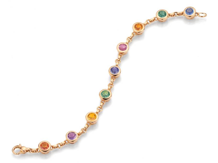 Tango Armband mit farbigen Saphiren