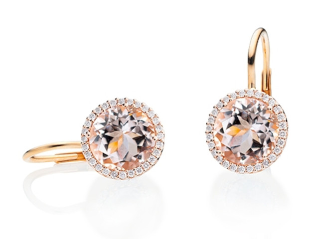 Espressivo Ohrhänger Roségold Morganit 9mm