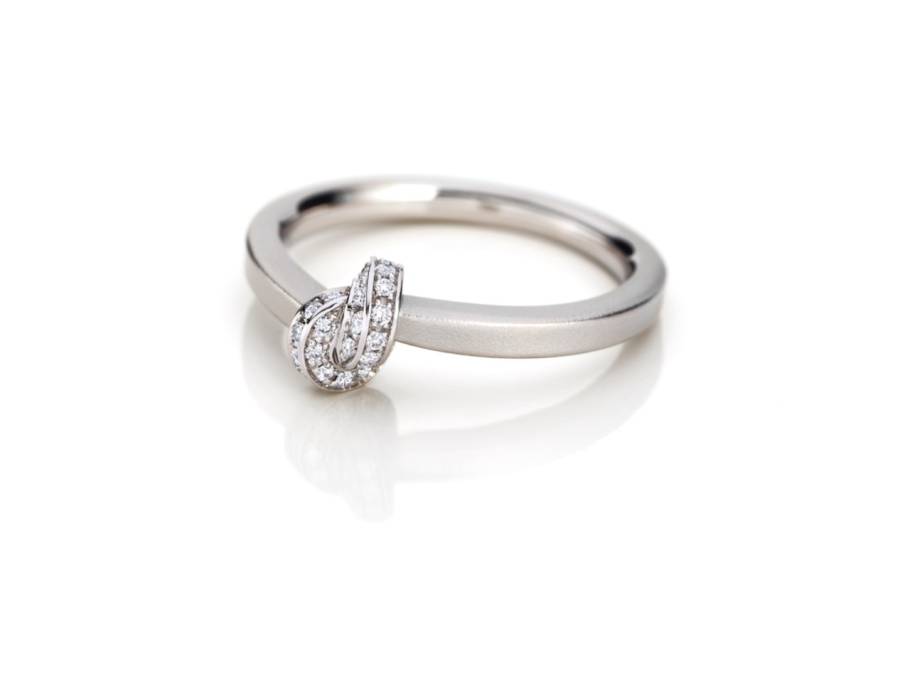 Knoten endlos eng Brillant Damenring Weißgold 2,5mm eng gebunden