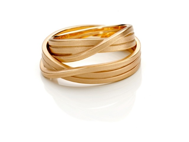 Knoten Pur 3fach gewickelt endlos Damenring Roségold