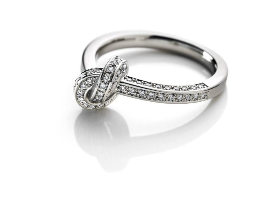 Knoten Brillant endlos locker Damenring Weißgold 2,5mm
