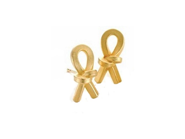 Knoten Pur Schlaufe Ohrstecker Gelbgold