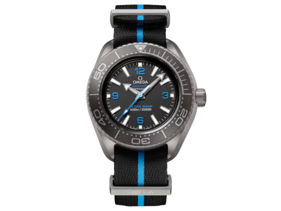Seamaster Planet Ocean 6000M Automatik Titan 45,5mm schwarzes Zifferblatt NATO Armband