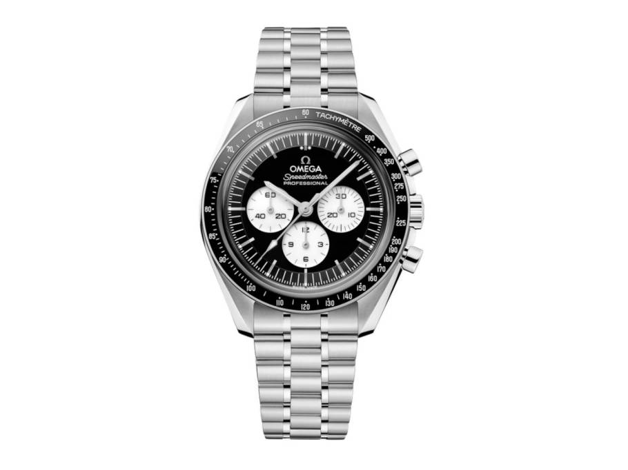 Speedmaster Moonwatch Professional Chronograph Handaufzug Edelstahl 42mm schwarzes Zifferblatt Reverse Metallband