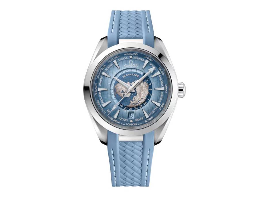 Seamaster Aqua Terra 150M Automatik Edelstahl 43mm hellblaues Zifferblatt Kautschukband Summer Blue