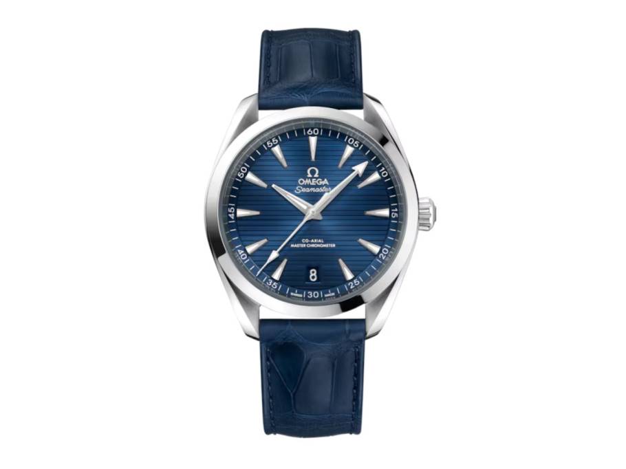 Seamaster Aqua Terra 150M Automatik Edelstahl 41mm blaues Zifferblatt Lederband