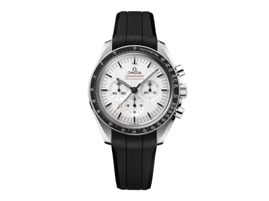 Speedmaster Moonwatch Professional Chronograph Handaufzug Edelstahl 42mm weißes Zifferblatt schwarzes Kautschukband