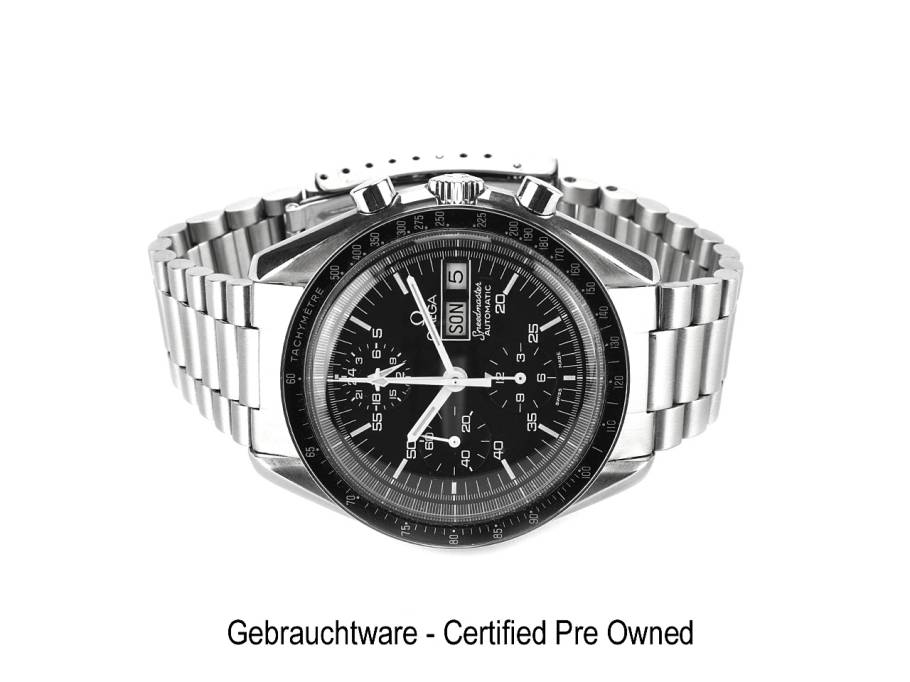 Omega Speedmaster Holy Grail Automatik Edelstahl schwarzes Zifferblatt Metallband 376.0822 Occasion Rarität