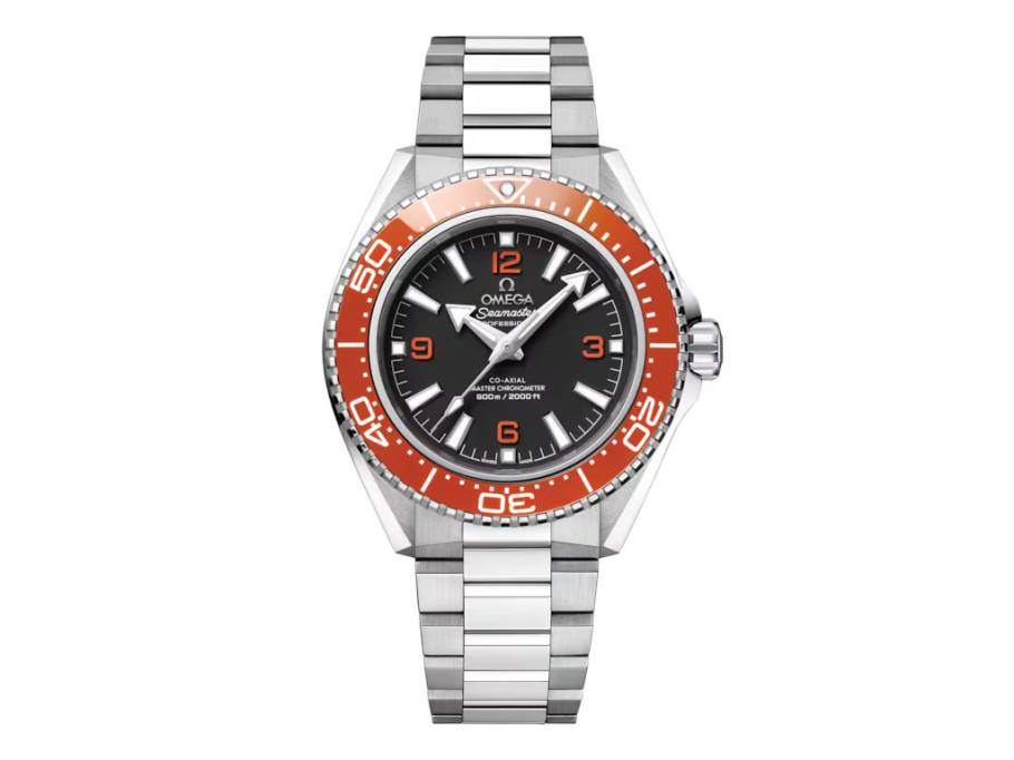 Seamaster Planet Ocean 600M Automatik Edelstahl 42mm schwarzes Zifferblatt orange Keramiklünette Metallband