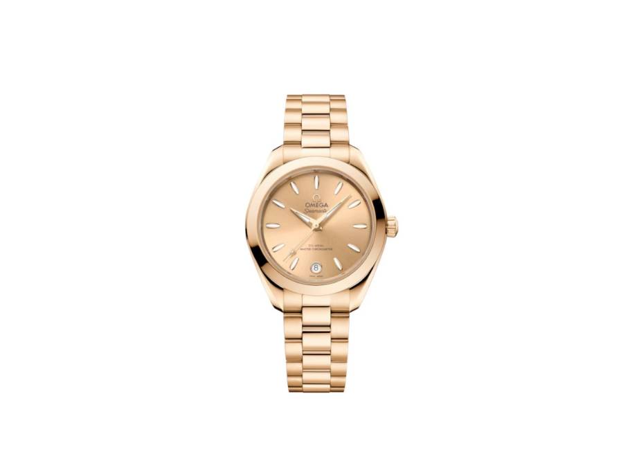 Seamaster Aqua Terra Shades Automatik Edelstahl 30mm goldenes Zifferblatt Goldband