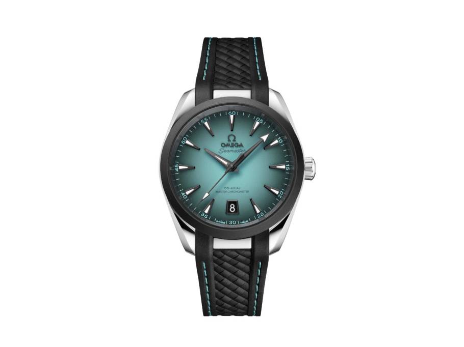 Seamaster Aqua Terra 150M Automatik Edelstahl 38mm türkisfarbenes Zifferblatt schwarzes Kautschukband