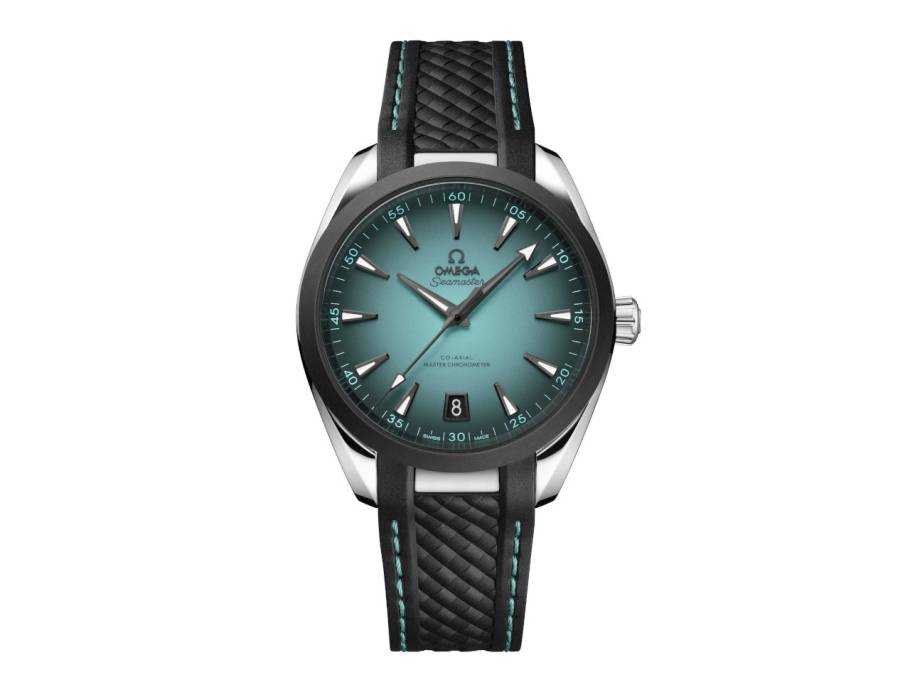 Seamaster Aqua Terra 150M Automatik Edelstahl 41mm türkisfarbenes Zifferblatt schwarzes Kautschukband