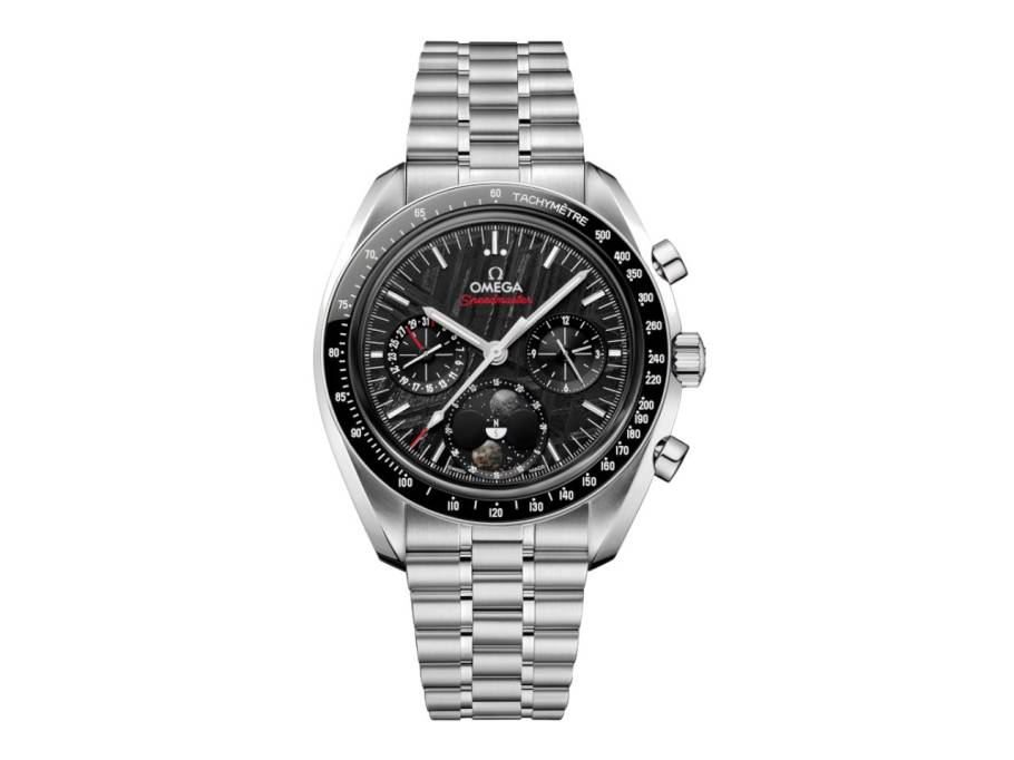 Speedmaster Mondphase Chronograph Handaufzug Edelstahl 43mm graues Zifferblatt Metallband