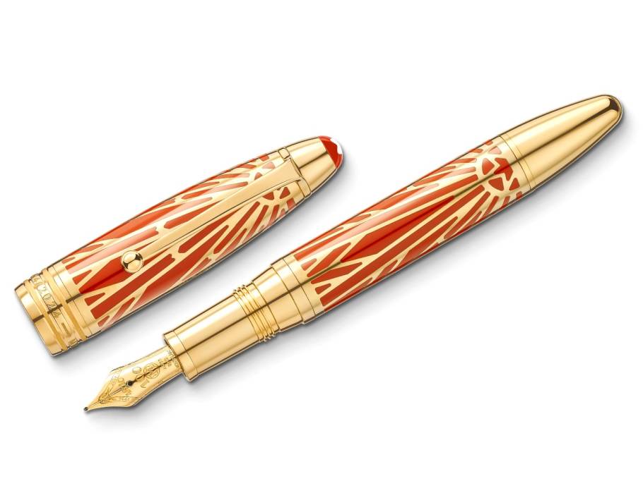 The Origin Collection Solitaire LeGrand Füllfederhalter M korallfarbenes Edelharz vergoldet