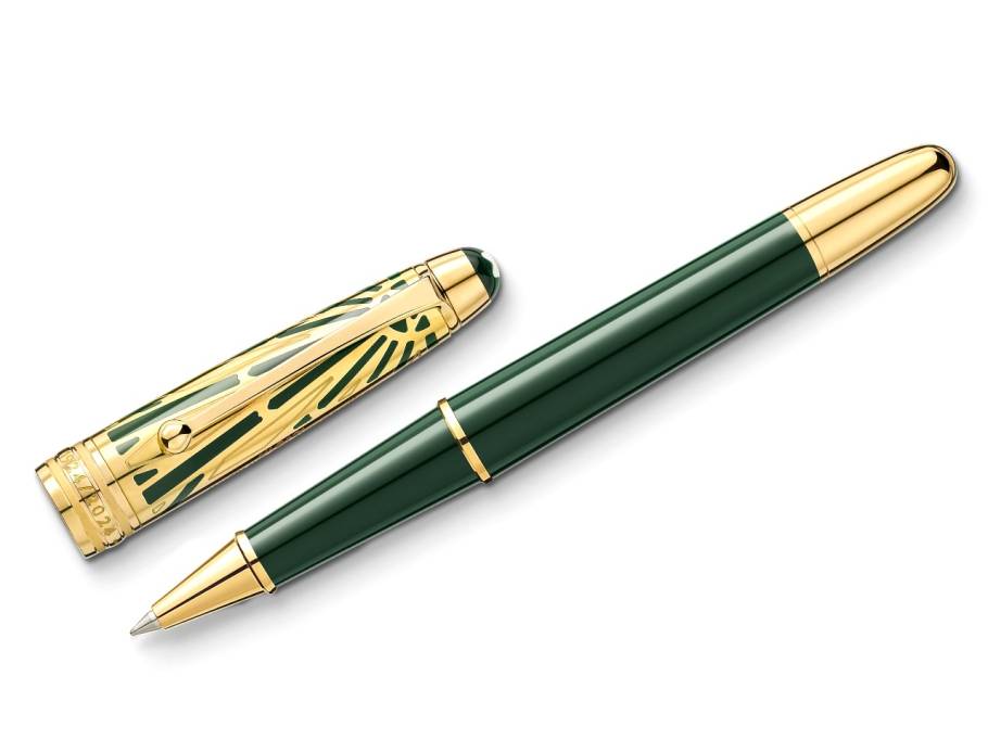 The Origin Collection Doué Classique Rollerball dunkelgrünes Edelharz vergoldet